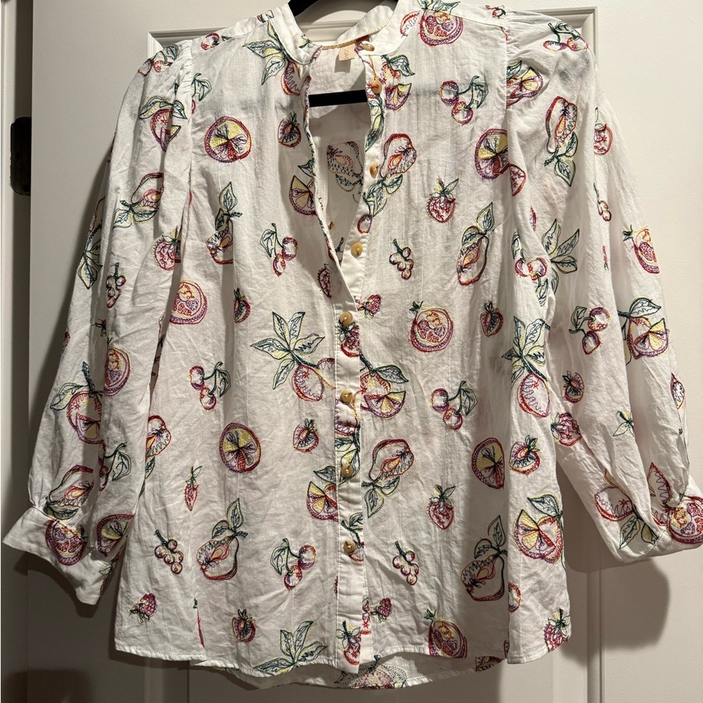 Pilcro Floral Button Down Blouse
